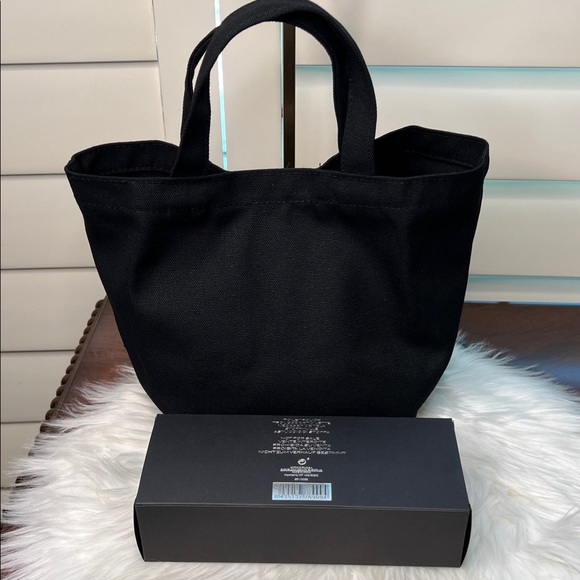PRADA Beauty L'HOMME Milano L'EAU Black Mini Tote Canvas Bag Box PRADA Logo NWOT - Picture 13 of 17